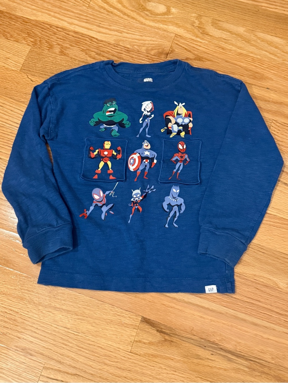 GAP Navy Blue Long-Sleeve Marvel Character Tee